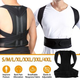 Unisex Back Posture Corrector Lumbar Upper Back Clavicle Shoulder Brace Belt (size: 4XL)